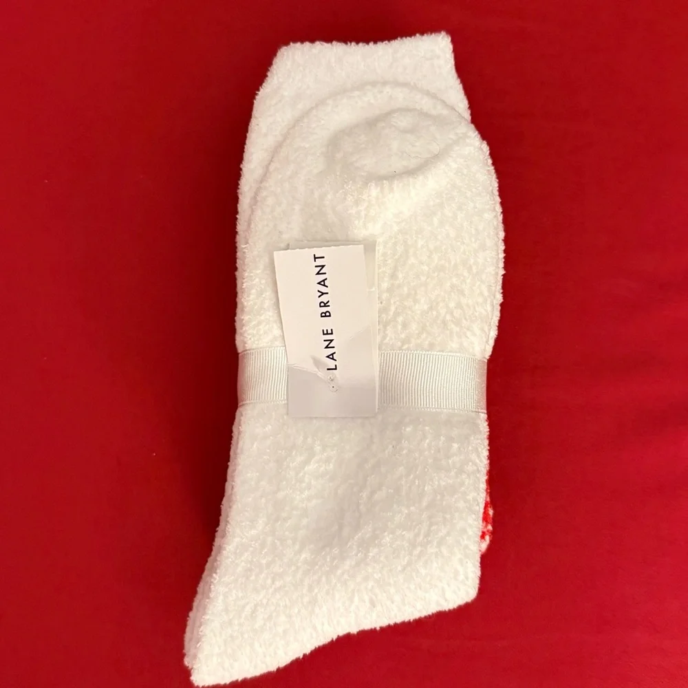 Lane Bryant Cozy Holiday Socks 2‎ pairs One Size NWT